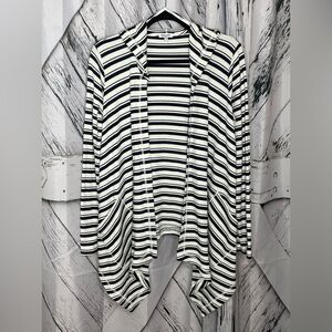 Splendid Ribbed Hooded Striped Thermal Cardigan Small